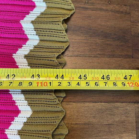 NWT Pinko Chevron Zig Zag Strip Midi Dress Pink Size Small - Picture 7 of 7